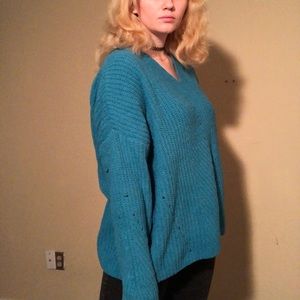 Bright blue sweater